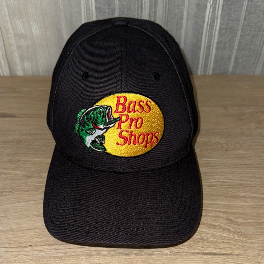 Bass Pro Shops Black Cap with Gold and Red Logo